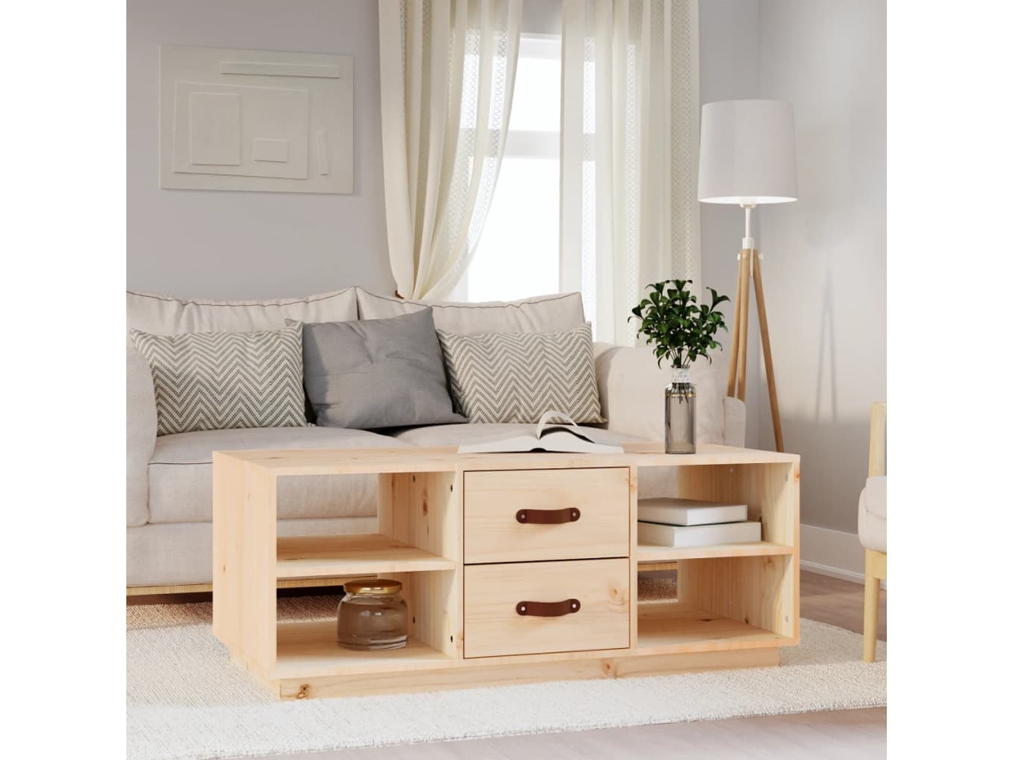 Vidaxl Mesa De Centro 100x50x41 Cm Pinho Maciço