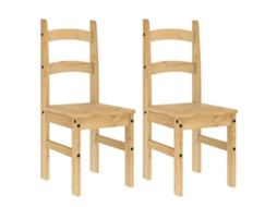 Conjunto 2 Cadeira de jantar VIDAXL Marrom Madeira (40x46x99 cm)