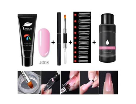 15ml/4pcs Poly Gel Set Gel De Construção Rápida Para Extensões De Unhas Poly Gel Kit Nail Art Para Extensões De Unhas Solução Deslizante Limegirl