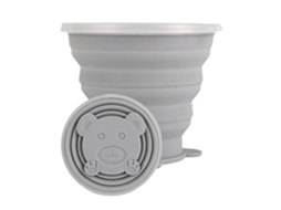 Copo de Silicone Pliável 270ml Cinza para Camping