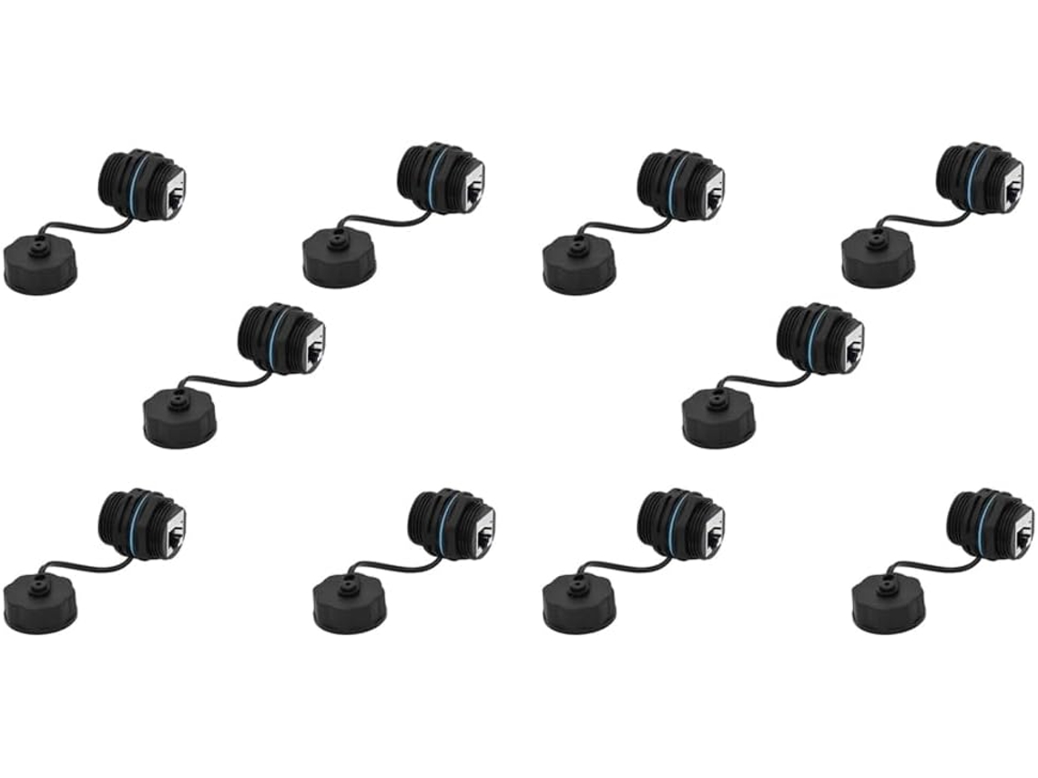 Pacote com 10 Conectores Rj45 Ethernet Lan À Prova D'água com Tampas Antipoeira. SFUSHOS