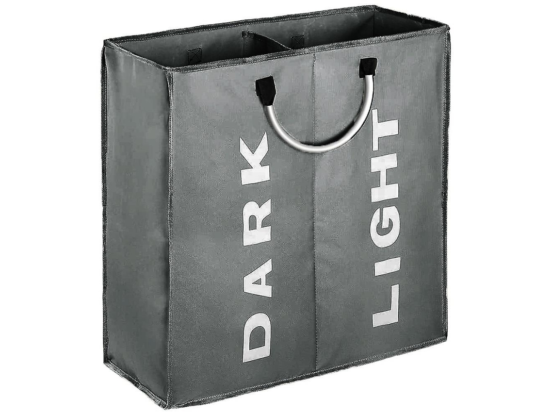 Lurelia Cesto Duplo Dobrável Alças Compartimentos Pack 2 53 X 53 X 23 Cm Tecido Oxford Cinza Claro