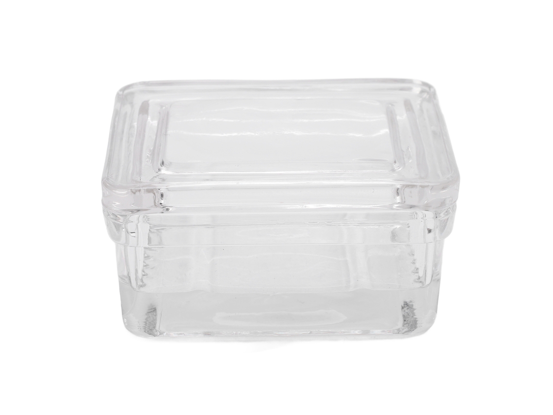 Tarro De Coloración De Cristal Con Tapa Para Láminas De Laboratorio Capacidad 10