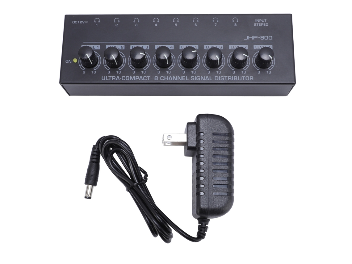 Amplificador De Fones De Ouvido Portátil Estéreo Com 8 Saídas E 1 Entrada Para Performance Plug Us