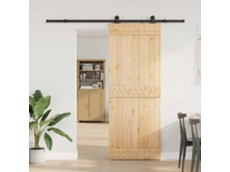 Vidaxl Porta Deslizante Narvik 80 X 210 Cm (213,5 Cm) Natural E Preto