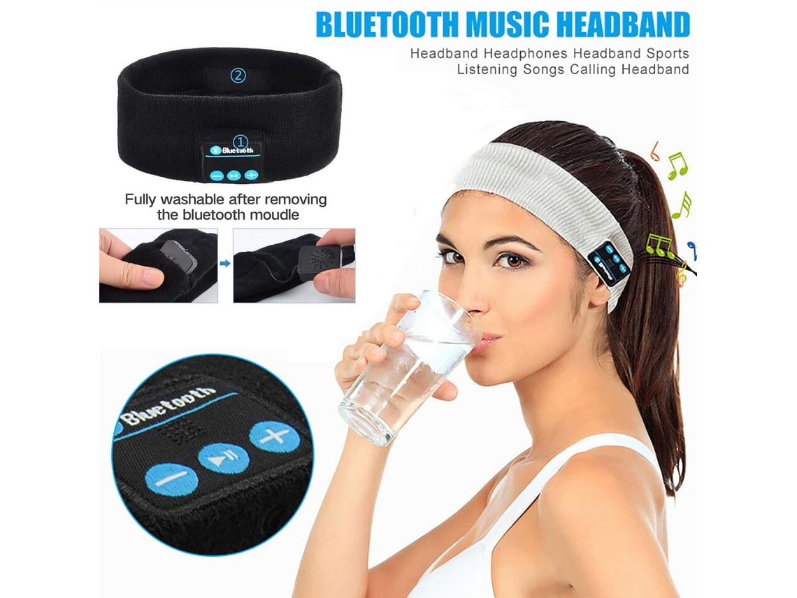 Fones de Ouvido Bluetooth para Dormir, com Máscara para os Olhos, Faixa de Cabeça, Música Integrada AQUAFORGE