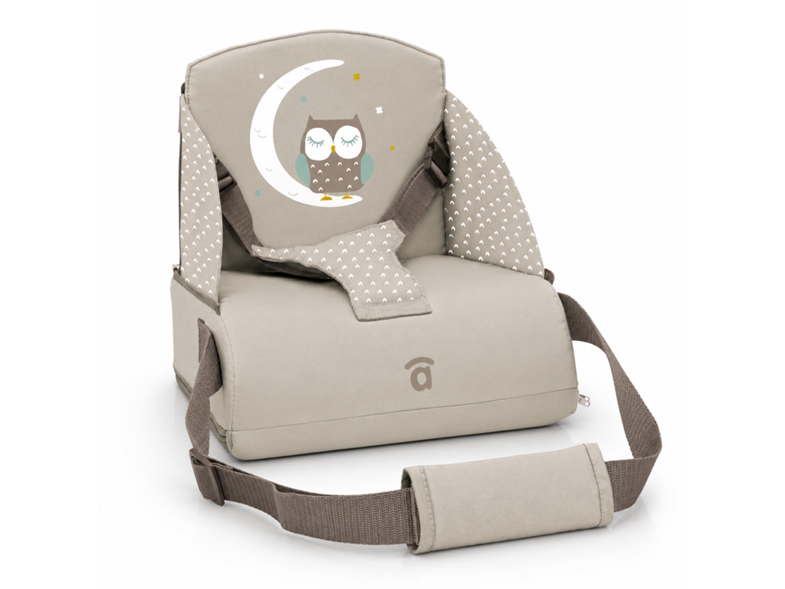 Cadeira De Refeição De Viagem Asalvo Booster Cuscus - Dobrável, Arnês, Até 15 Kg - Búho Bege