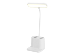 2026 lâmpada de Escritório Led com Porta Canetas e Suporte para Telefone, 3 Cores, Brilho Ajustável, Recarregável (bateria de Lítio)