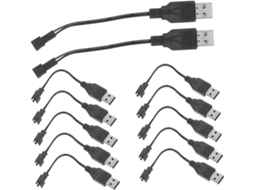 Cabo De Carregamento Usb Para Brinquedos Elétricos, Preto, 12 Peças,