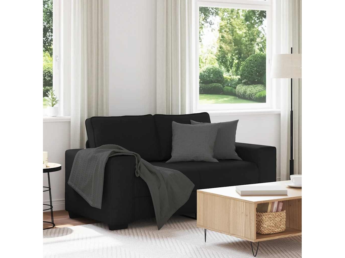 Vidaxl Sofá De 2 Lugares Tecido 160x77x82 Cm Preto