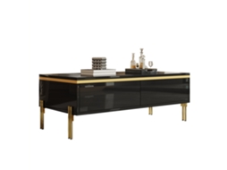 Mesa Centro Superfície Brilhante 100x50x36 Gavetas Lateral VOLTEDGE