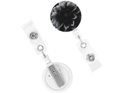 Porta Crachá Retrátil, Porta Crachá Retrátil Resistente, Porta Crachá Preto Com Estampa Floral, Chaveiros Com Clipe