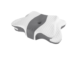 Travesseiro De Pescoço, Design Ergonômico, Conforto Em Espuma De Memória, Branco