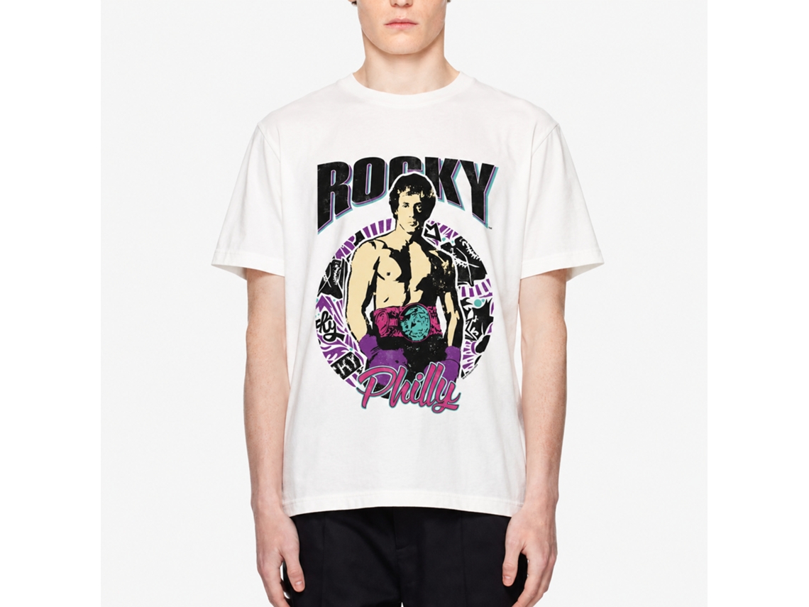 Rockinstone Rocky Movie Philly Circle White Adult T-shirt Size:xxl