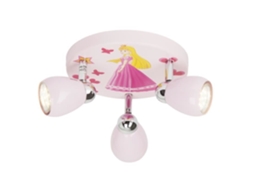 BRILLIANT Plafon com 3 Luzes Led Altura Princesa 11 Cm Ø31 Cm Gu10 3W Rosa