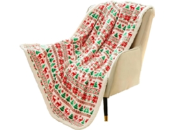 Manta de Natal/inverno Syjym Flanela Macia e Quente Tamanho Grande com Estampa Lisa Multifuncional Universal,
