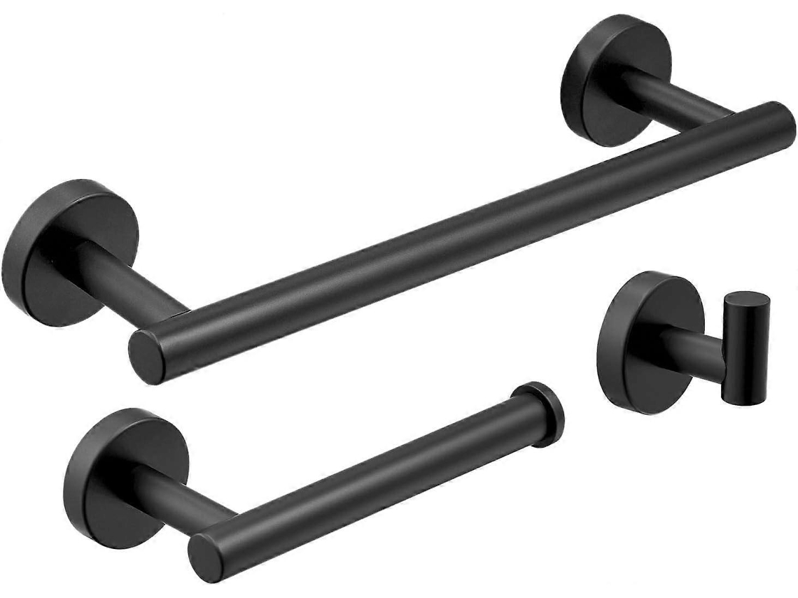Acessórios Para Banheiro Preto Fosco, Suporte Para Papel Higiênico, Toalheiro De Parede, Conjunto De 3 Ganchos Aquaforge