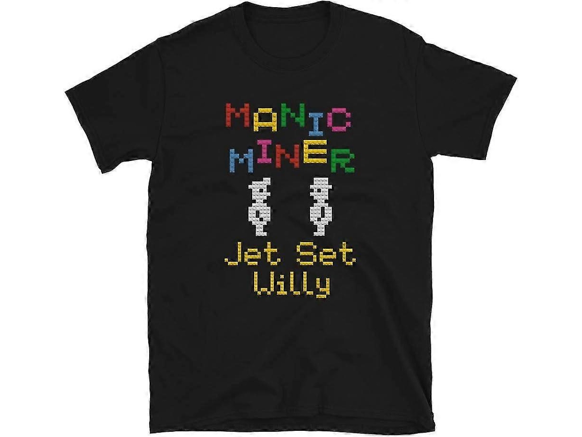 Camiseta Arcade Manic Miner Jet Set Willy, Videogame, Retrô, Vintage, Anos 80, Console, Jogos, Camiseta, Peso Pesado Ly Ebike