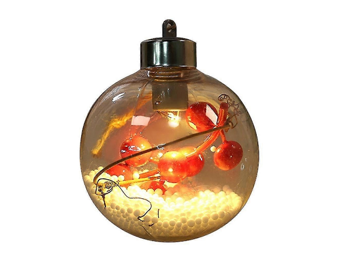 Pendente De Natal Com Esfera Transparente E Luz Led