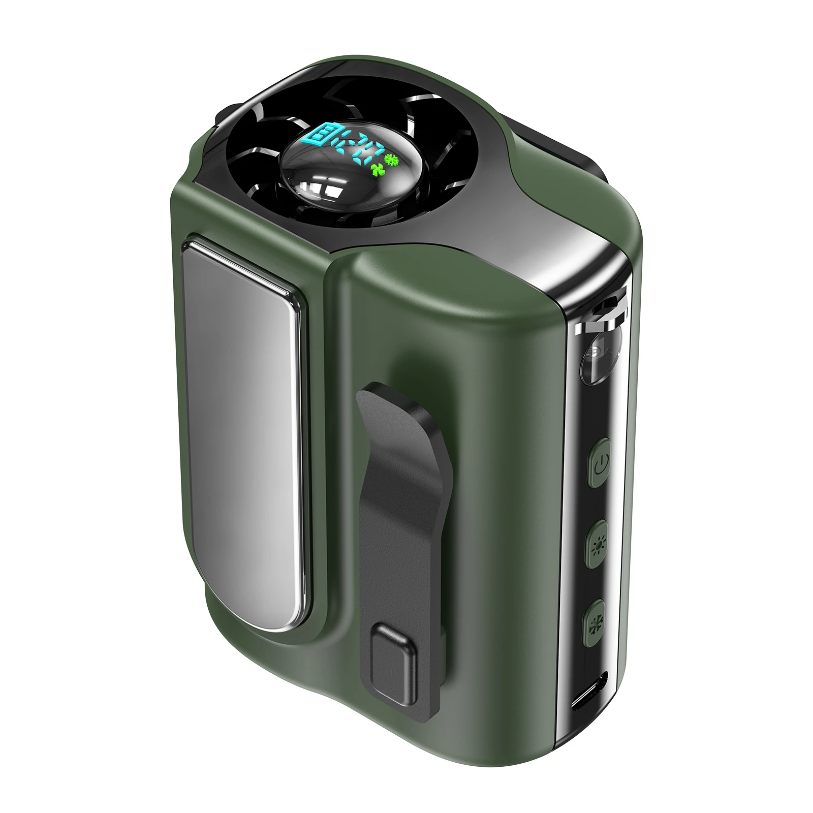 (verde) Ventilador De Cintura Portátil De 7000mah Para Resfriamento Sem Usar As Mãos Em Ambientes Externos