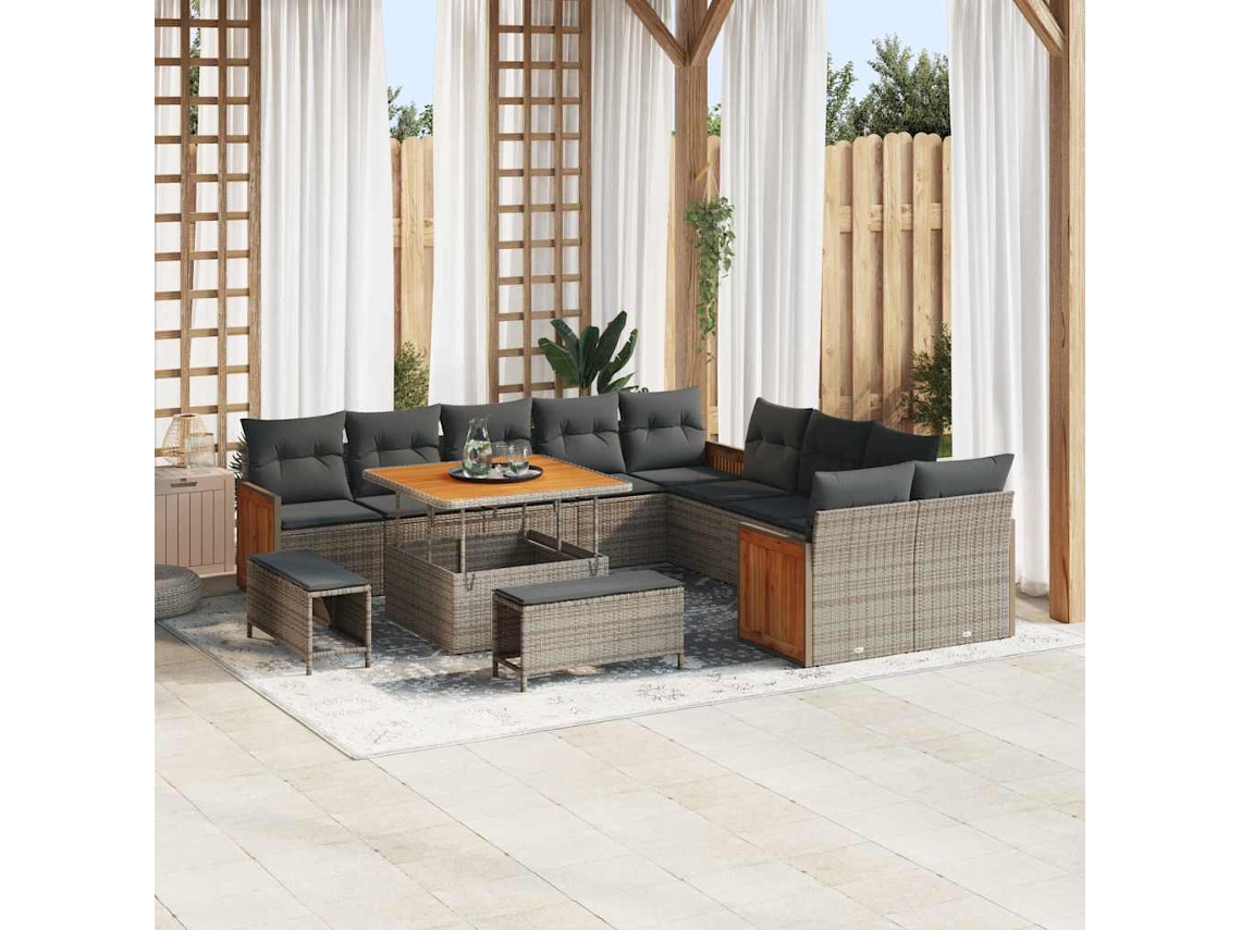 Vidaxl Conjunto De Sofá De Jardim 17 Unid. 12-número De Lugares