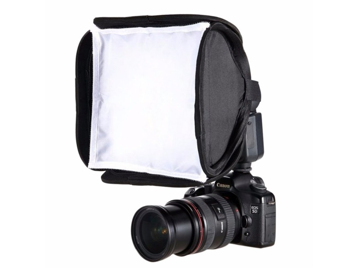 Portable 23 X 23 Cm Softbox, Flash Diffuser And Black Protective Case.
