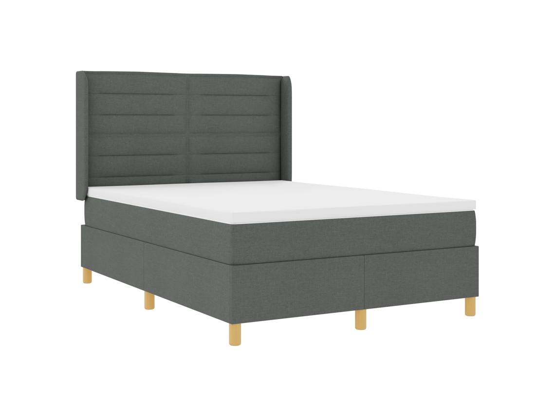 Conjunto 1 Cama Contemporânea Vidaxl Cinzento Tecido (140 X 200 Cm)