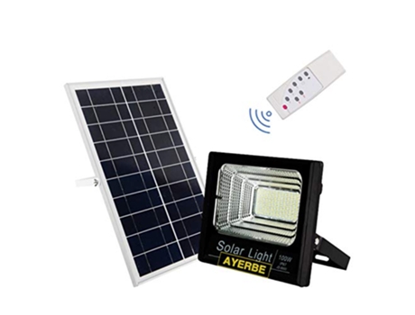 Ilumina??o de Jardim INDOOSTRIAL Foco Solar Ayerbe Com Bateria Recarreg?vel e comando ? dist?ncia  (100 Vatios)