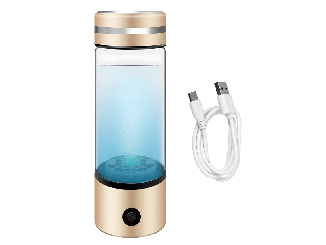 Garrafa Geradora de Água com Hidrogênio Portátil 330ml Usb Recarregável Spe+pem para Saúde S/MARCA