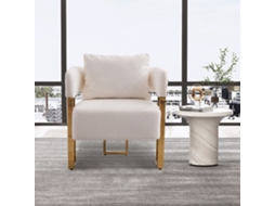Poltrona Lounge Moderna Em Chenille, Assento Individual Elegante Para Sala E Quarto