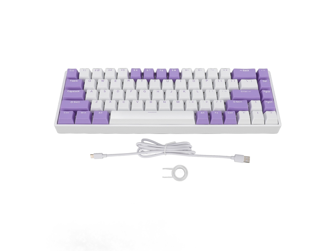Teclado mecánico para juegos de 68 teclas con interruptores rojos, RGB, compacto, USB-C para PC | S/MARCA