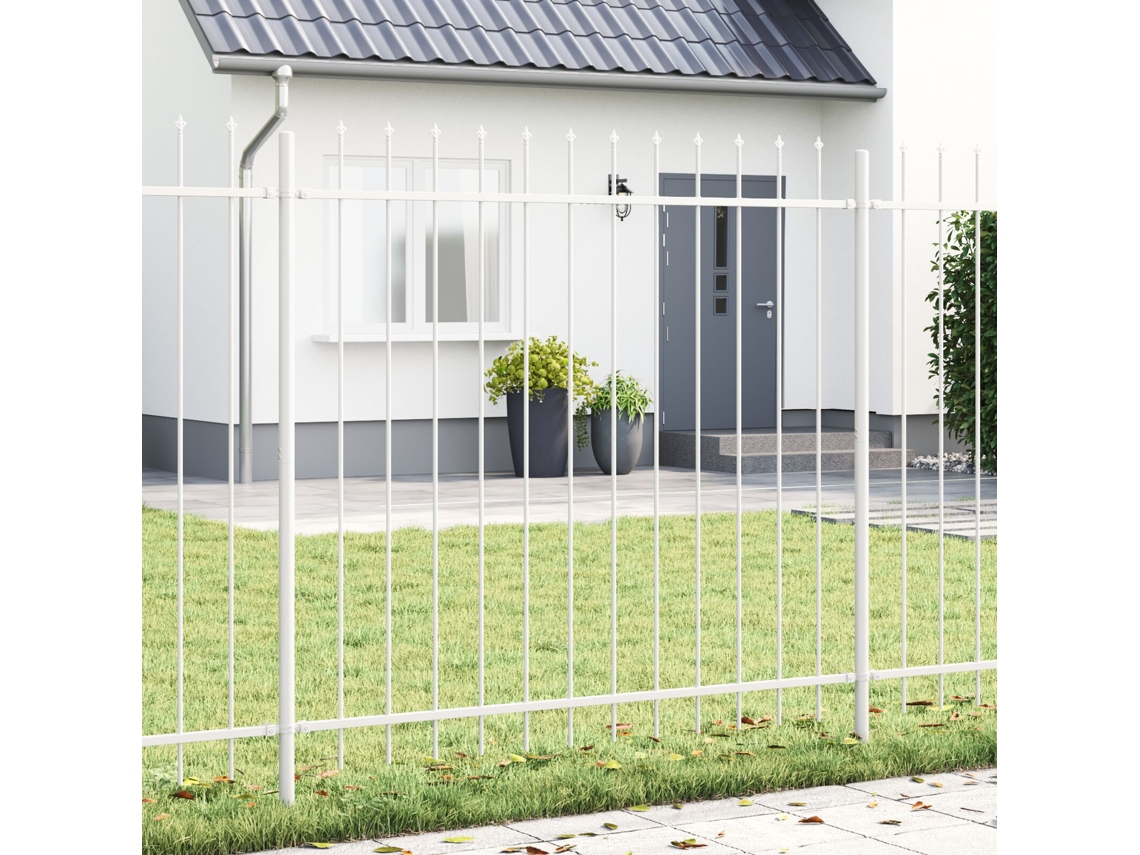Cerca De Jardim Com Ponta De Lança Branca 3,4x1,5 M Em Aço Lovely Home