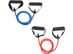 Conjunto De 2 Faixas Elásticas Resistência Para Atividades Ao Ar Livre Com Alças Corda Elástica Exercícios E