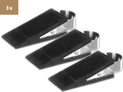 Conjunto de 3 taparas para portas e janelas, borracha e aço inox, com alça extra, sem marca