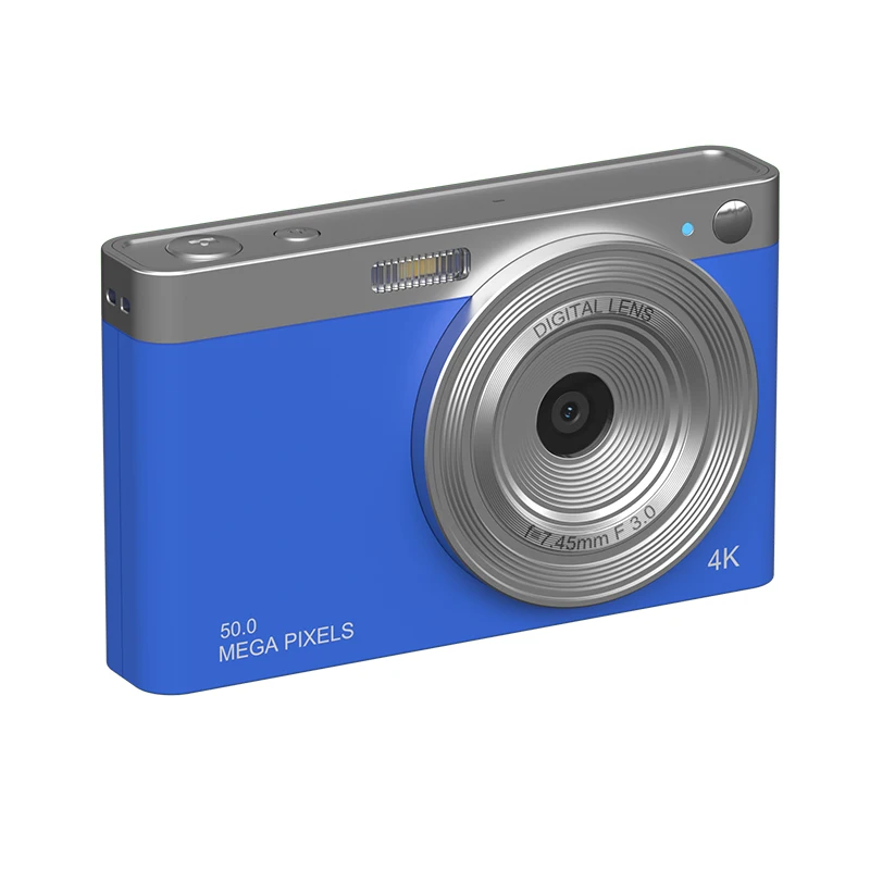 (azul, Cartão Sd De 64 Gb) Câmera Digital De 50 Mp Com Foco Automático De 16x, Tela Ips De 2,88 Polegadas.
