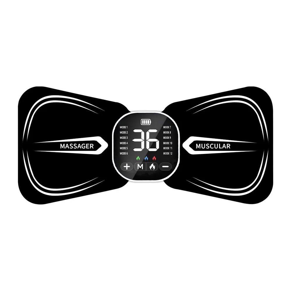 (preto) Mini Massageador Inteligente Recarregável Ems Com Aquecimento Para Pescoço E Coluna Vertebral