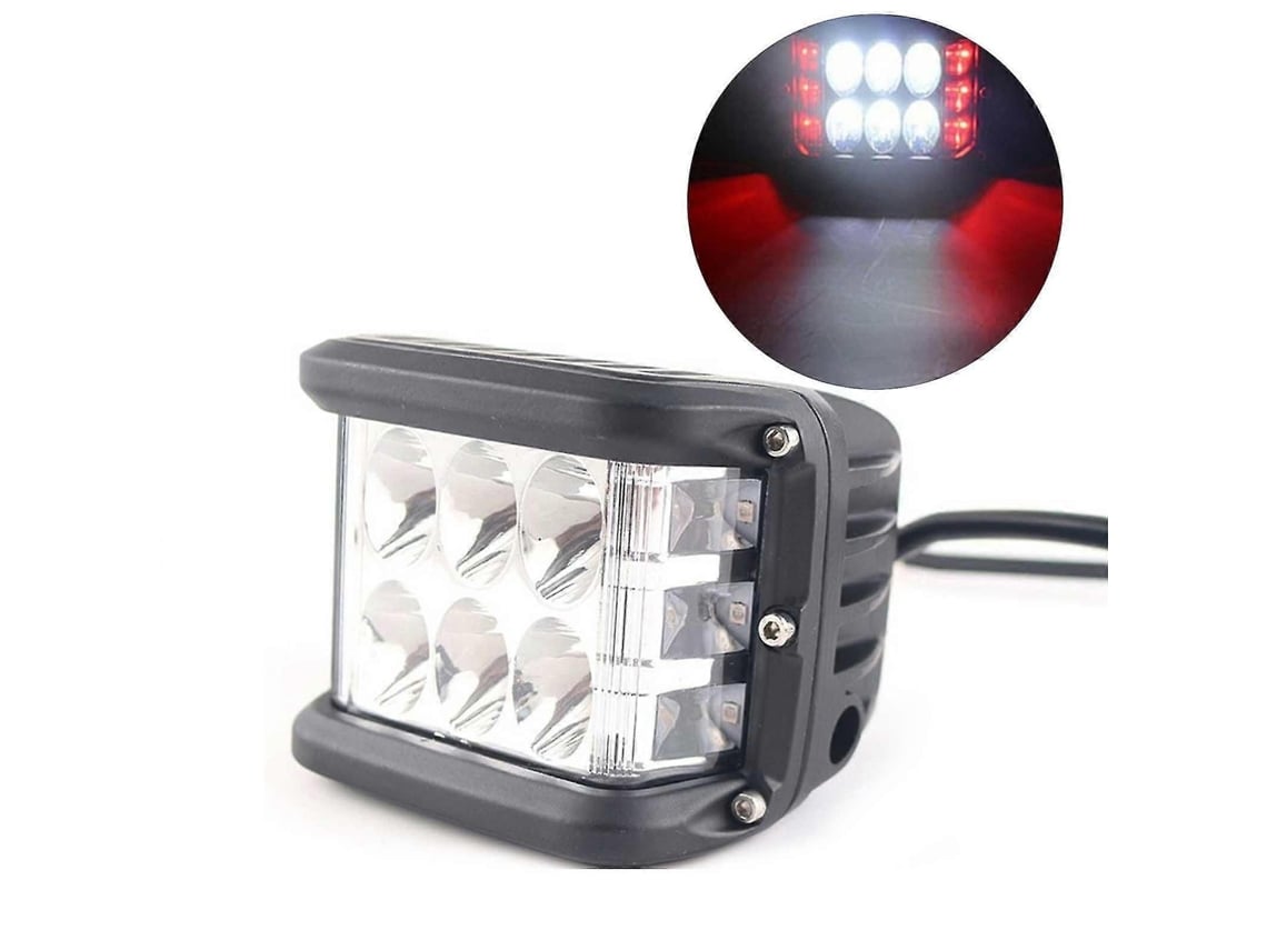 Barra De Luz De Trabalho Led De 4 Polegadas, Cubo Com Emissão Lateral, Lâmpada Estroboscópica Branca E Âmbar Para Carro Suv