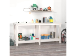Vidaxl Banco De Trabalho 180x50x80 Cm Pinho Maciço Branco