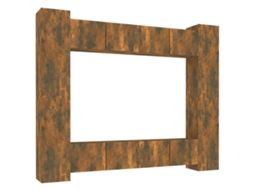 Tv Cabinet Set, Tv Cabinet Sets Vidaxl Marrom Madeira Processada (n/a)