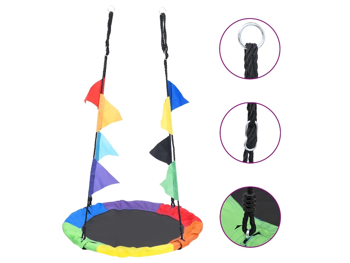 Vidaxl Baloiço Arco-íris Com Bandeiras 100 Cm