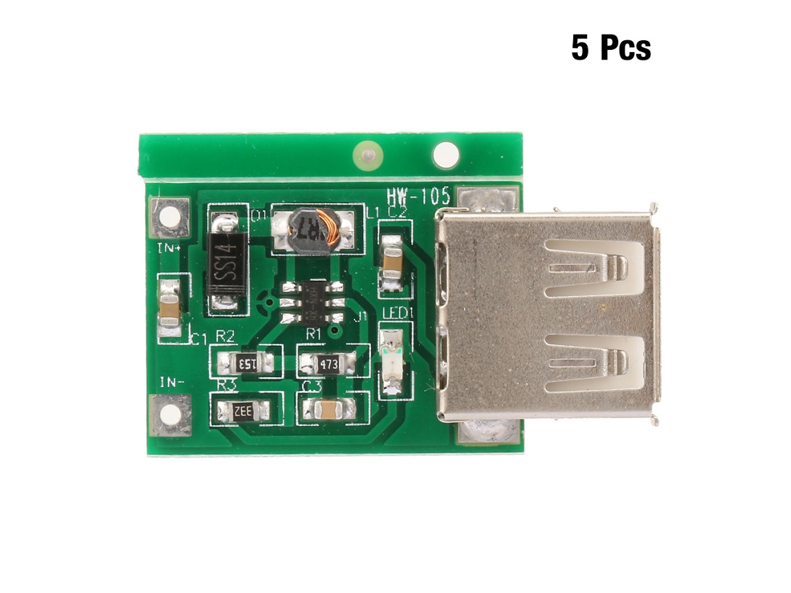 Módulo de Alimentação Boost DC-DC 0.9V-5V, 600mA, para Fonte Móvel USB