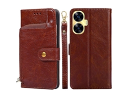 Capa De Couro Com Zíper Para Realme C55 4g