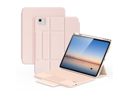 Capa Com Teclado Magnético Sem Fio Couro Vegano Para Ipad Pro 12.9 2018-2022 Português