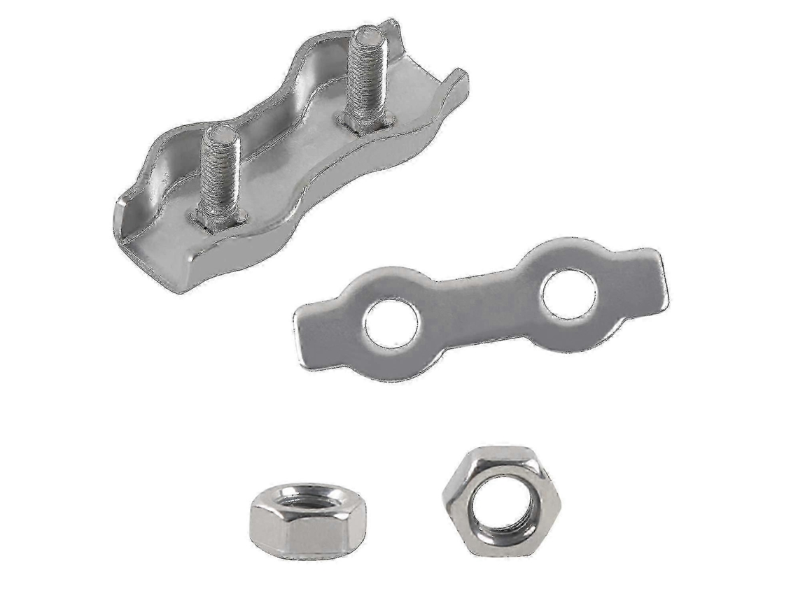 Abraçadeiras Cabo 6 Peças, M6 Grampos Duplex Abraçadeiras De Cabo 304 Braçadeiras De Corda Duplex De Aço Inoxidável, Para Organização De Cabos