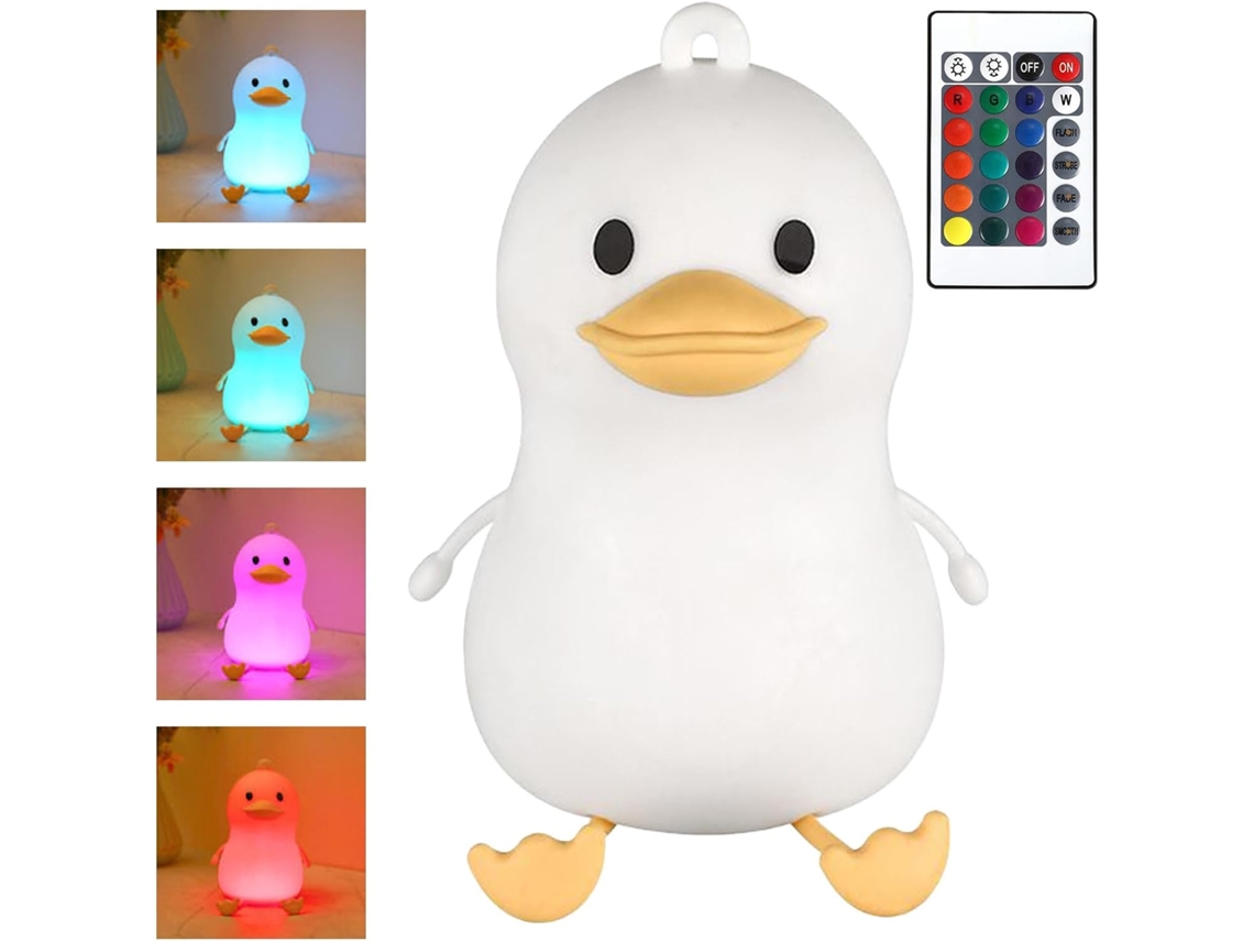 Duck Light Com Touch Control, Patinho Fofo, Recarregável, Rgb.