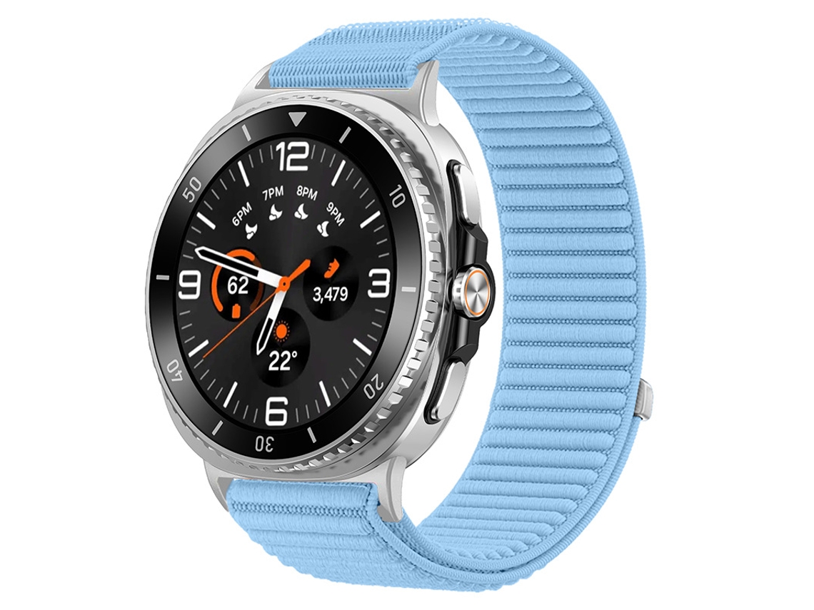 Pulseira Desportiva Em Nylon Compatível Com Samsung Galaxy Watch 9 40mm/44mm, Pulseira De Substituição Macia E Ajustável Azul Claro Hexinyigjly