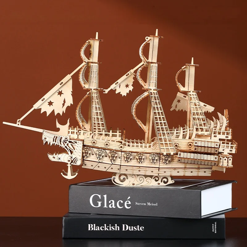 Quebra cabeça 3d de Madeira com Modelo de Navio Holandês, Brinquedo Educativo para Montar. MDUG