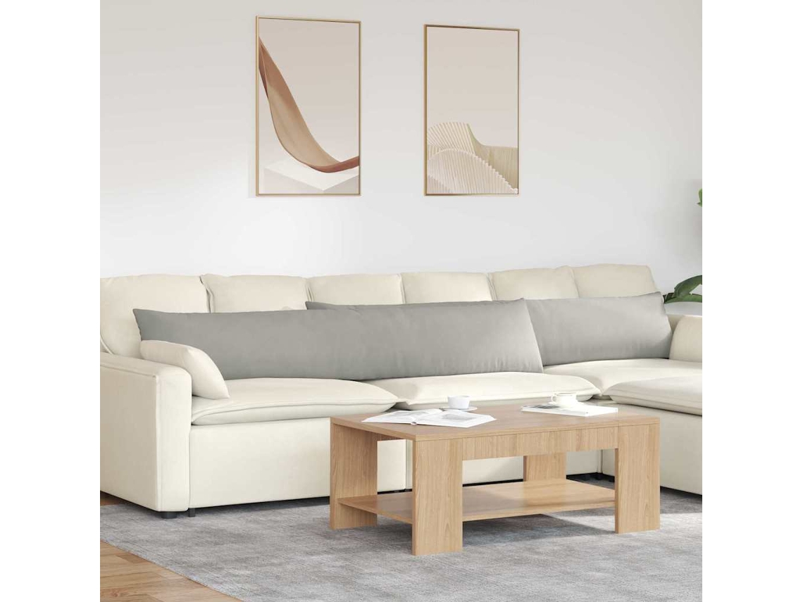 Vidaxl Travesseiros De Sofá 2 Unid. Tecido Cinzento-claro 200 X 40 Cm