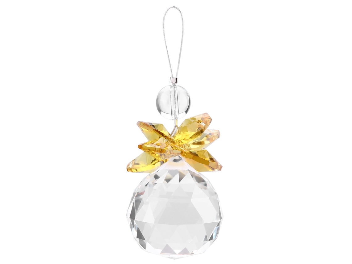 Pingente de Cristal K9 Transparente, Decoração de Natal e Casamento, Pendente, Prismas Amarelo | S/MARCA