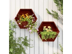 Vidaxl Vasos/floreiras De Parede 2 Pcs Aço Corten Cor Enferrujado